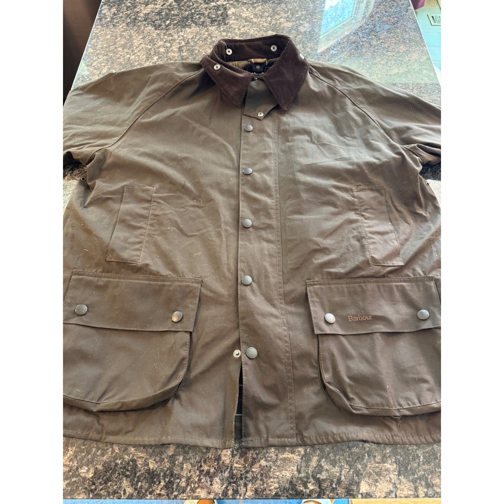 Barbour‎ Classic Beaufort Waxed Cotton Jacket Mens Brown Made in England XL 52